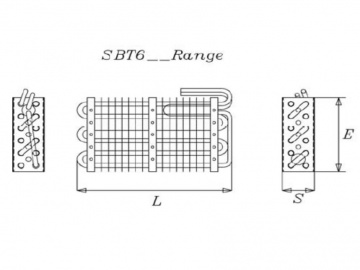 SBT 640/75 6-tubes static evaporator (400x75x210mm)